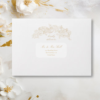 Klassisk Champagne Bröllop Guest-Adressetiketter Klistermärken