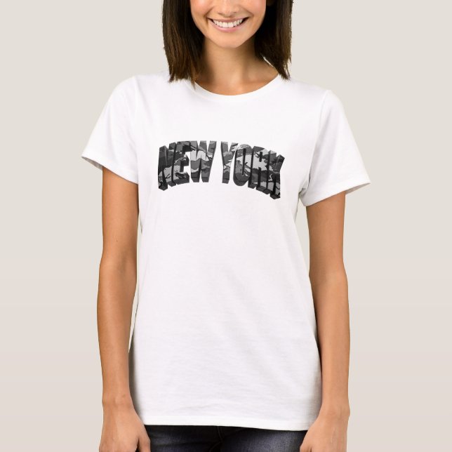 Klassisk Charcoal NEW YORK Grafisk T-shirt (Framsida)
