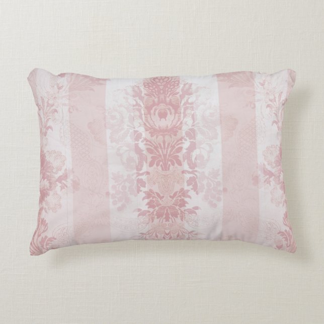 Klassisk charm: Röd och vit Rand på satan Prydnadskudde (Framsidan)