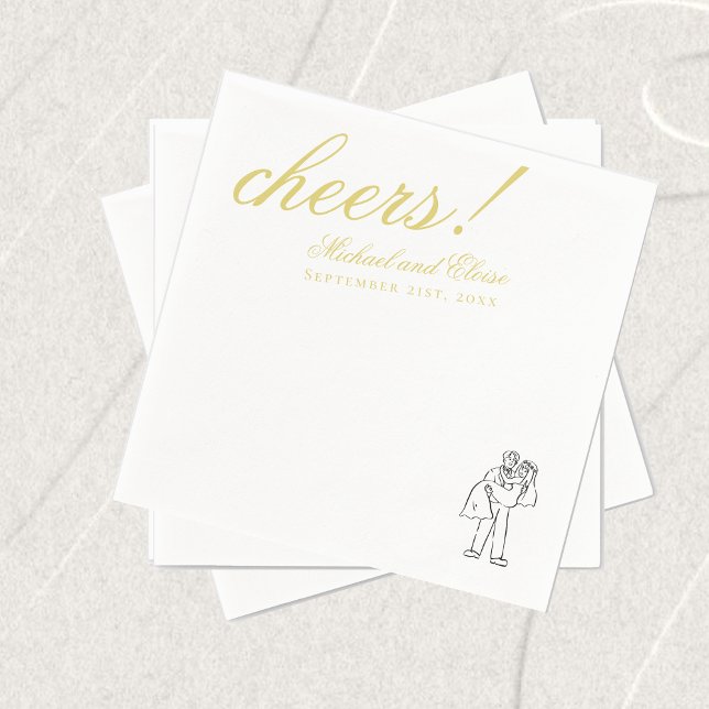 Klassisk Chartreuse Skål Elegant Bröllop Pappersservett (Classic Chartreuse Cheers Elegant Wedding Napkins)