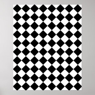 Klassisk Checkers för svart och vitt Poster