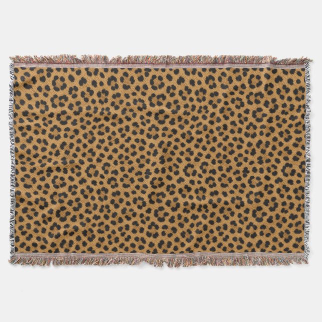 Klassisk Cheetahtryck Kastfilt Filt (Framsidan)