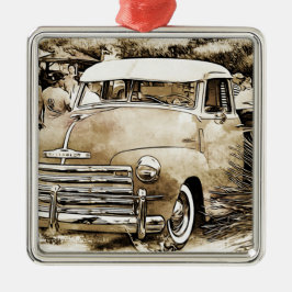 Klassisk Chevy Chevrolet Lastbil Julgransprydnad Metall