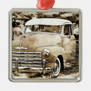 Klassisk Chevy Chevrolet Lastbil Julgransprydnad Metall