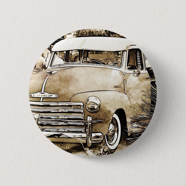 Klassisk Chevy Chevrolet-lastbil Knapp (Framsida)