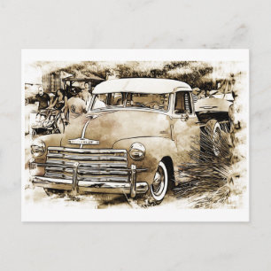 Klassisk Chevy Chevrolet Lastbil Vykort