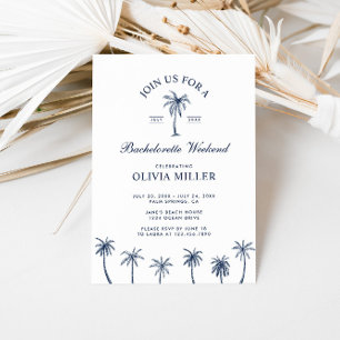 Klassisk Chic Beach Bachelorette Party Helg Inbjudningar