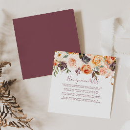 Klassisk Chic Boho Blommig Smekmånad Önskar    Tilläggskort