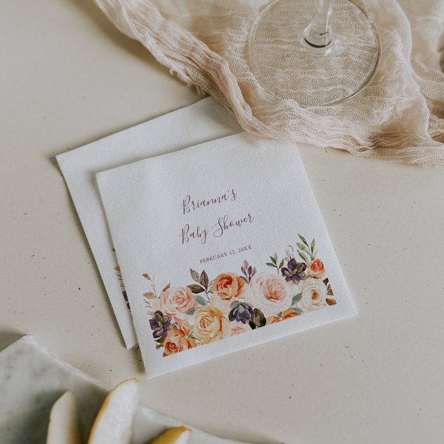 Klassisk Chic Boho Blommigt Baby Shower Pappersservett (Skapare uppladdad)