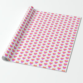 Klassisk Chic Cute Rainbow Ombre Hearts Presentpapper
