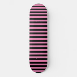 Klassisk Chic Cute Rosa och svart Rand Mini Skateboard Bräda 18,5 Cm