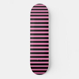 Klassisk Chic Cute Rosa och svart Rand Mini Skateboard Bräda 18,5 Cm