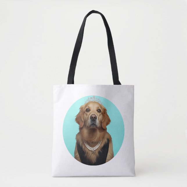 Klassisk Chic Frukostaffisch Golden Retriever Tygkasse (Framsida)