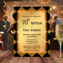 Klassisk Chic Guld Black Elegant Birthday