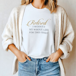 Klassisk Chic Kalligrafi Guld Grå Pensionerad T Shirt