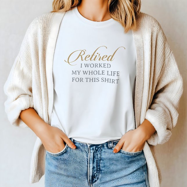 Klassisk Chic Kalligrafi Guld Grå Pensionerad T Shirt (Skapare uppladdad)