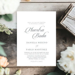 Klassisk Chic Kalligrafi Nuestra Boda Bröllop Inbjudningar