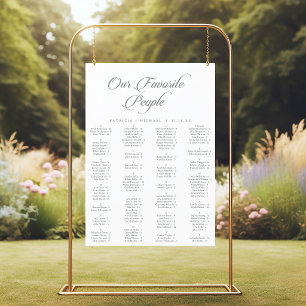 Klassisk Chic Kalligrafi Utskriftbart Sittplatskar Poster