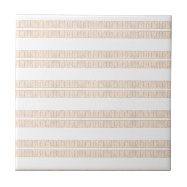 Klassisk Chic Keramisk Kakel Beige Randig (Framsidan)