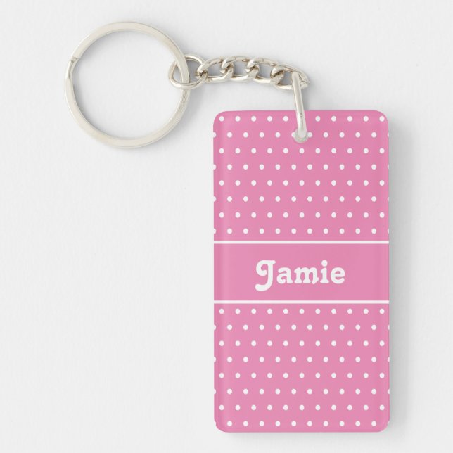 Klassisk Chic Namn Polka dots Rosa och vit (Framsidan)