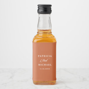 Klassisk Chic Terrakotta Kalligrafi Bröllop Spritflaskor Etikett
