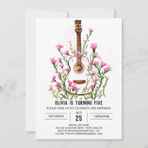 Klassisk Chord Guitar Birthday Inbjudningar