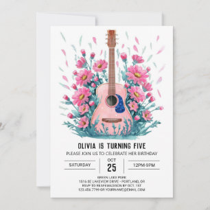 Klassisk Chord Guitar Birthday Inbjudningar
