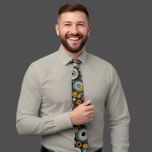 Klassisk cirkel Mönster Blue Tie Slips