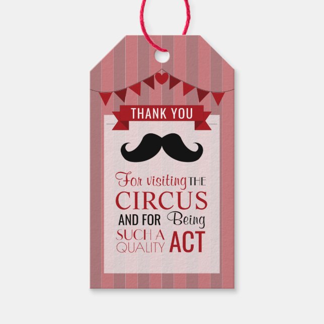 Klassisk cirkus Poster barns Födelsedagsfest Presentetikett (Framsidan)