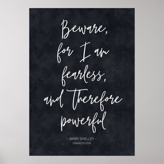 Klassisk citat från Mary Shelleys Frankenstein Poster (Framsidan)