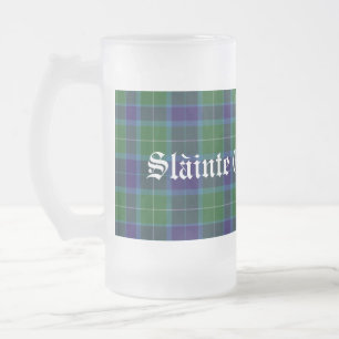 Klassisk Clan Wallace Tartan Randig Stein Frostat Ölglas