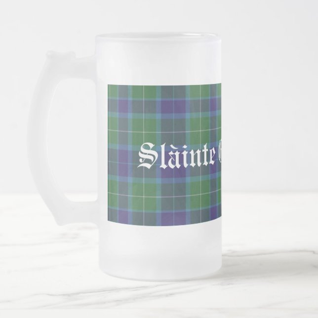 Klassisk Clan Wallace Tartan Randig Stein Frostat Ölglas (Vänster)