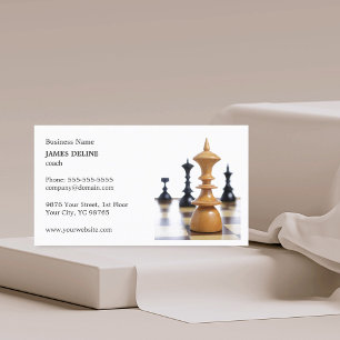 Klassisk Clean Chess Figurer Coach Visitkort