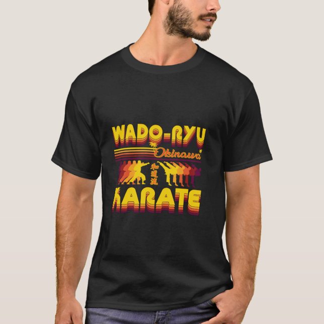 Klassisk Cool Retro Wado-Ryu Karate Design Sommar  T Shirt (Framsida)