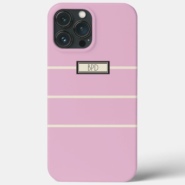 Klassisk Cool Stilfull Monogram Chic Tjejig Rosa (Baksida)