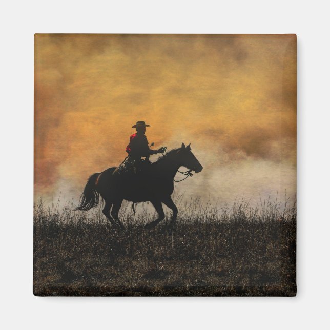Klassisk Cowboy och Hästmagnet Magnet (Framsidan)