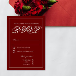 Klassisk Crimson Red Minimal Elegant Vintage OSA Kort