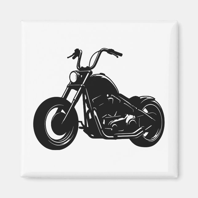 Klassisk cruisermotorcykeldesign magnet (Framsidan)