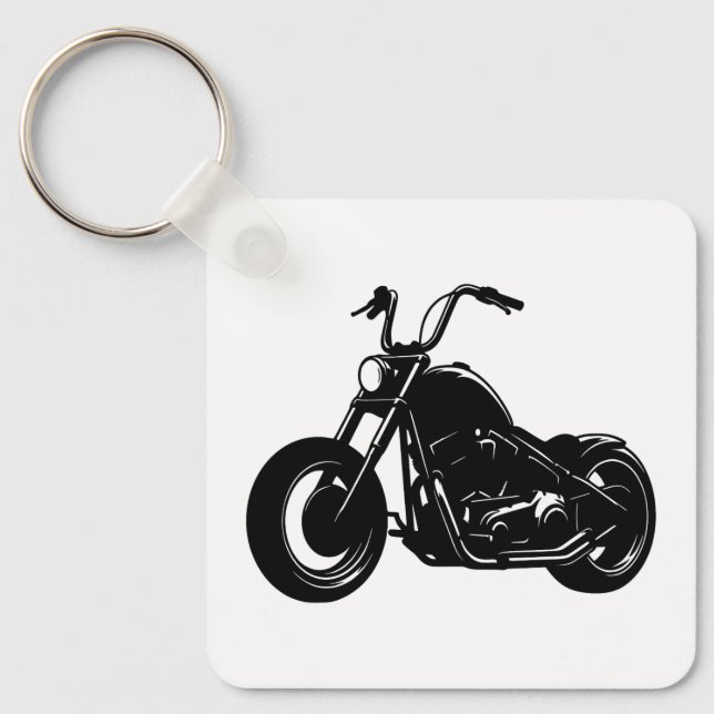 Klassisk cruisermotorcykeldesign nyckelring (Framsida)