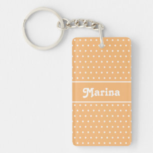 Klassisk Cute Namn Polka Dot Light Orange & White