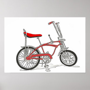 Klassisk cykel Schwinn Stingray-cykel för banansät Poster