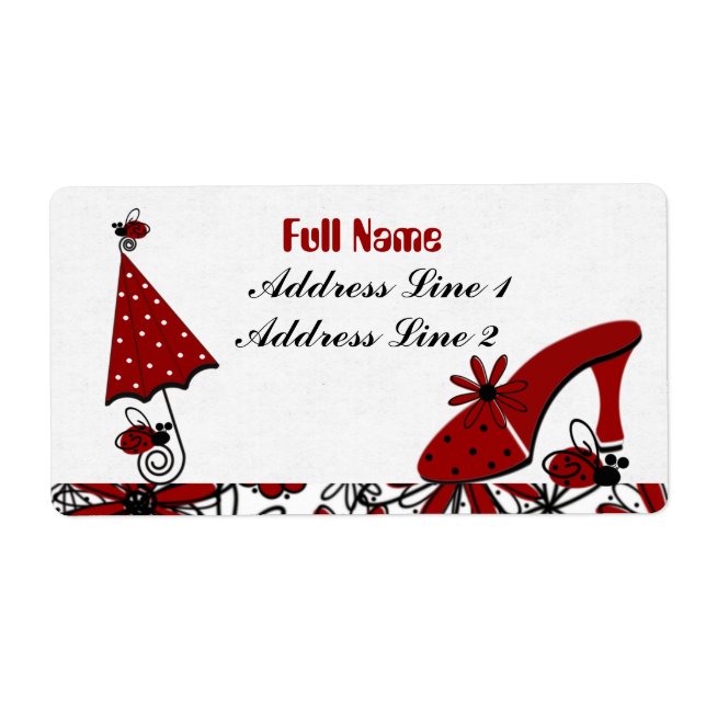 Klassisk Dam Avery-etikett Fraktsedel (Framsidan)