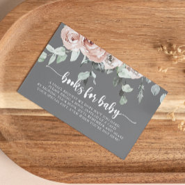 Klassisk dammig rosa ros baby shower bokbegäran tilläggskort