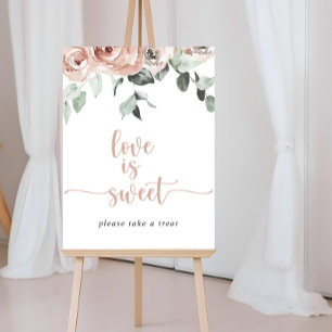 Klassisk dammig rosa ros blomster kärlek är sött t poster