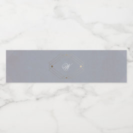 Klassisk Deco Guld Vintage Grå Kalligrafi Bröllop Vattenflaskor Etikett