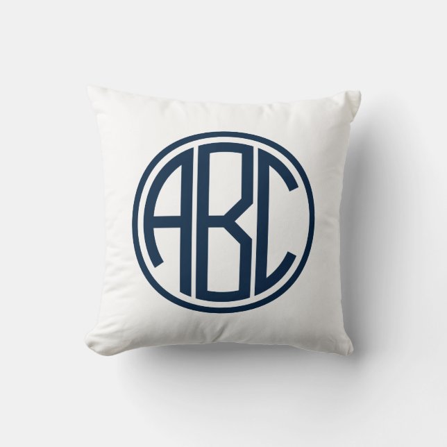 Klassisk dekorativ prydnadskudde med monogrammönst (Framsida)