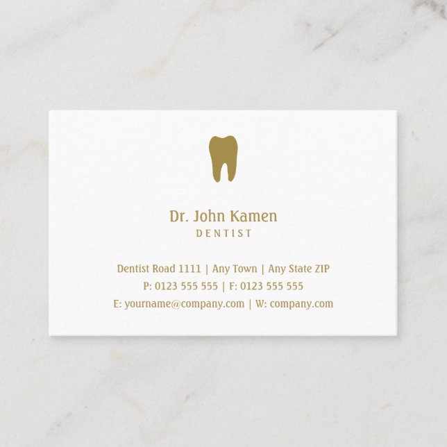 Klassisk dentist | Dental Golden (EURO) Visitkort (Framsida)