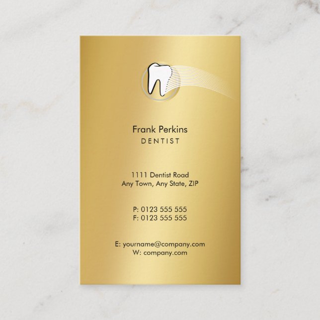 Klassisk dentist | Dental Golden Visitkort (Framsida)