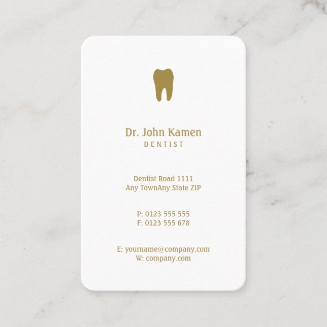 Klassisk dentist | Tandgyllene avtalskort Visitkort (Framsida)