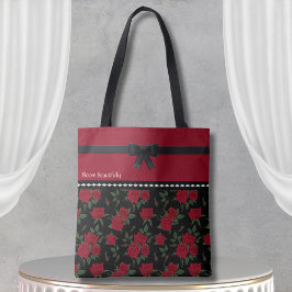 Klassisk design för elegant Red and Black Ro Tygkasse